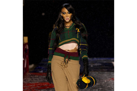 Winnie Harlow parading on a catwalk