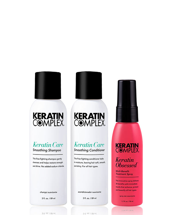 Healthy Hair Trio on white background
