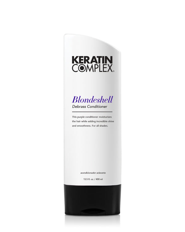 Blondeshell® Debrass conditioner bottle on white background