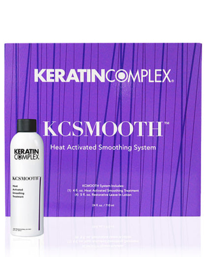 Purple KCSMOOTH box with bottle on white background