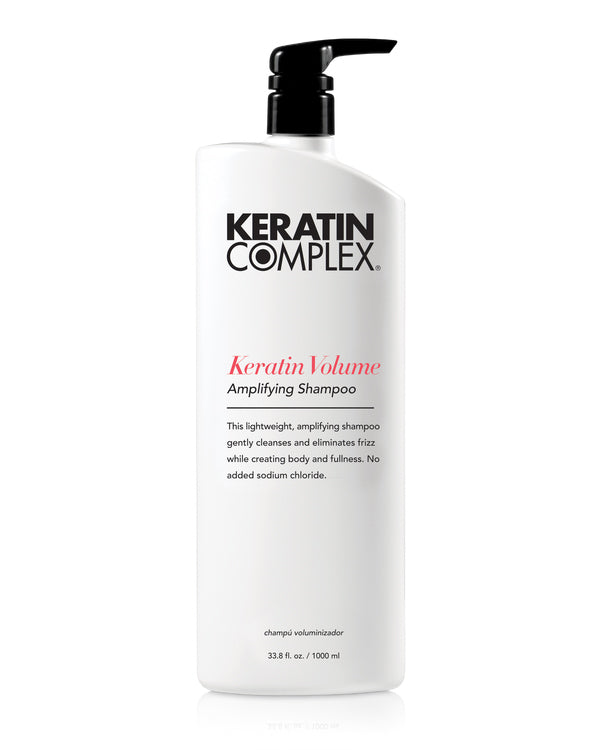 Keratin Volume Amplifying Shampoo liter bottle on white background