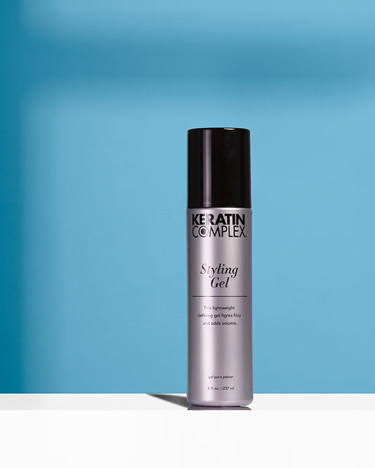 Styling Gel bottle on blue background