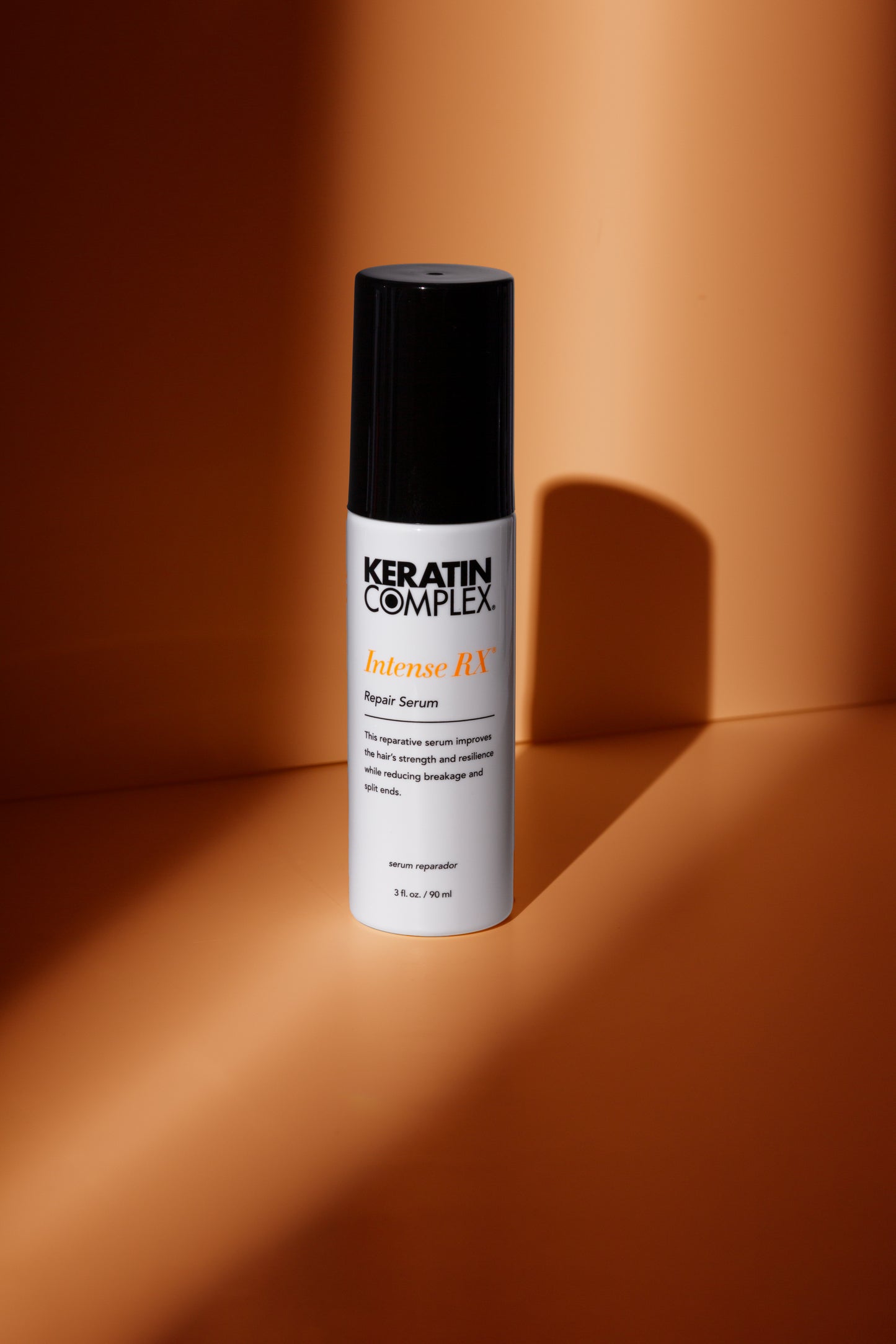 Intense RX bottle on a brown background