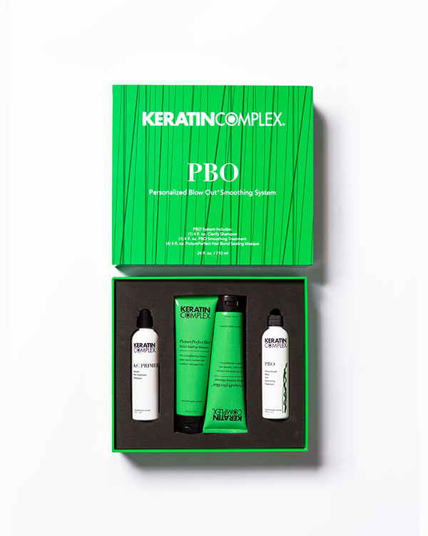Green open PBO box showing bottle and aftercare on white background