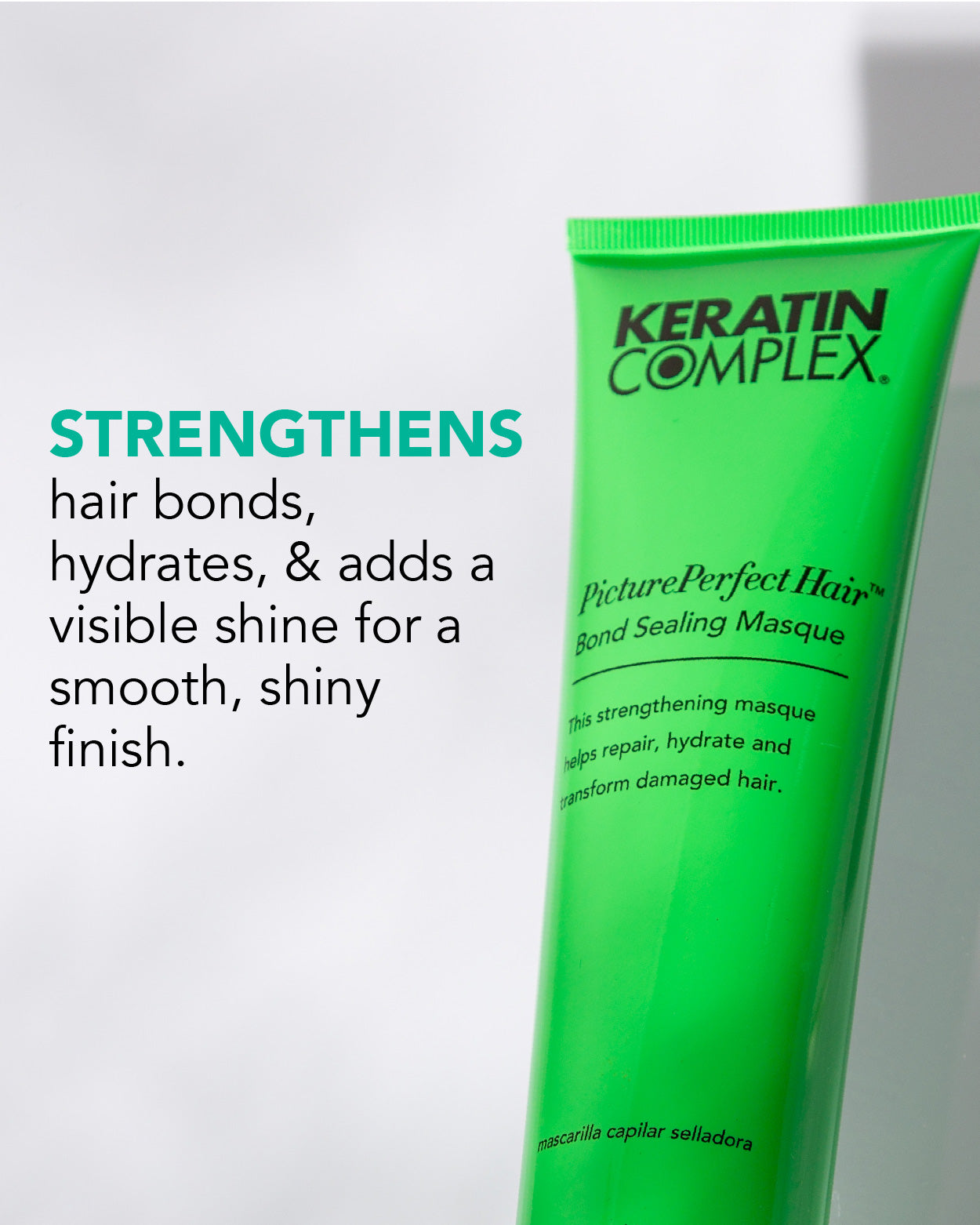 graphic || Strengthens hair bonds, hydrates & adds a visible shine for a smooth, shiny finish