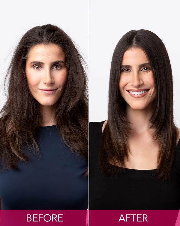 Before and After Brunette Model