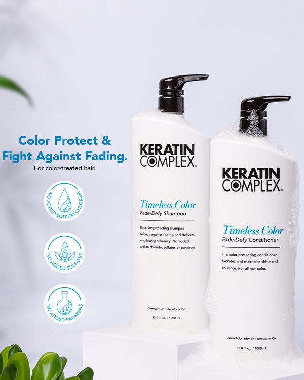 Infographic || Color Protect & Fight Against Fading, For color-treated hair, No added sodium chloride, no added sulfates, no added parabens