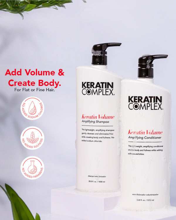 infographic || Add volume & create body, for flat or fine hair, No added sodium chloride, no added sulfates, no added parabens