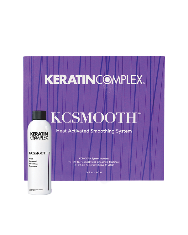 Purple KCSMOOTH box with bottle on white background