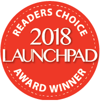 Red seal that reads Readers Choice 2018 Launchpad Award Winner