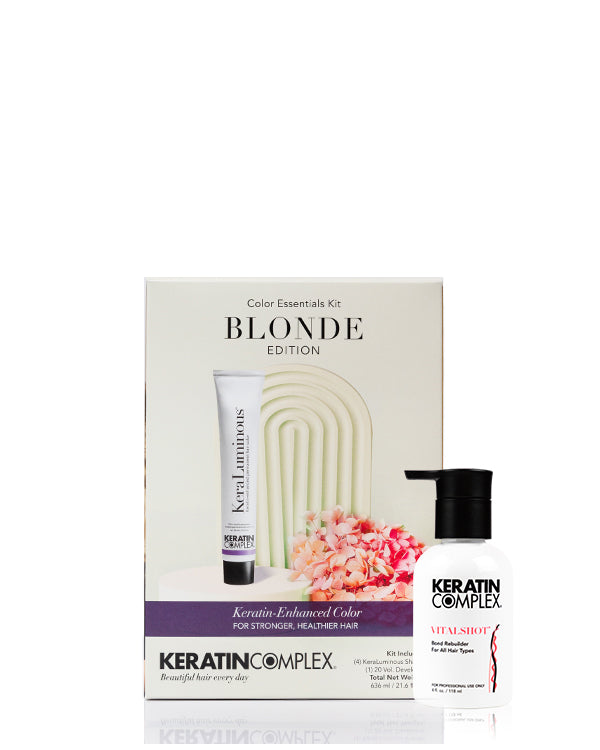 Keratin Complex Color Essentials Kit - Blonde Edition with Vitalshot bottle.