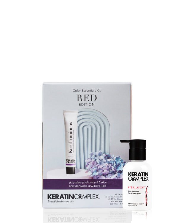 Keratin Complex Color Essentials Kit - Red Edition with Vitalshot bottle.