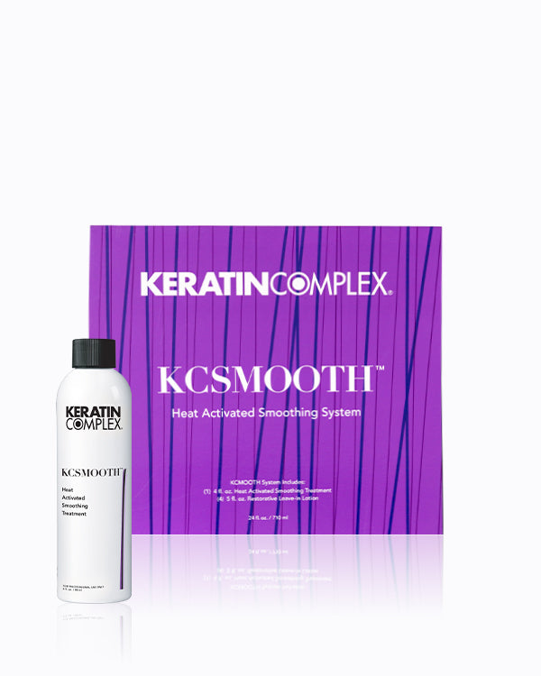 Purple KCSMOOTH box with bottle on white background 