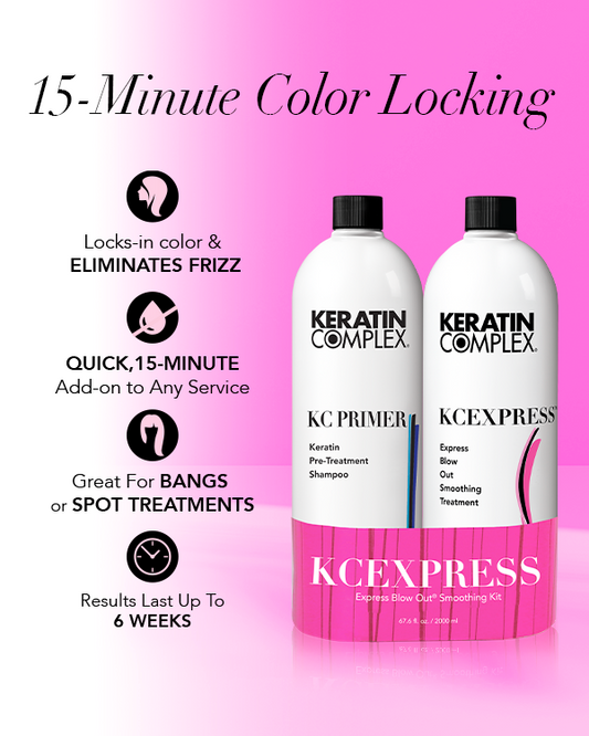 Infographic || Locks-in color & eliminates frizz, quick 15 minute add-on to any service, great for bangs or spot treatments, results last up to 6 weeks 