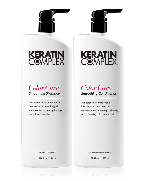 Color Care Smoothing Shampoo and Conditioner Liter Duo on white background