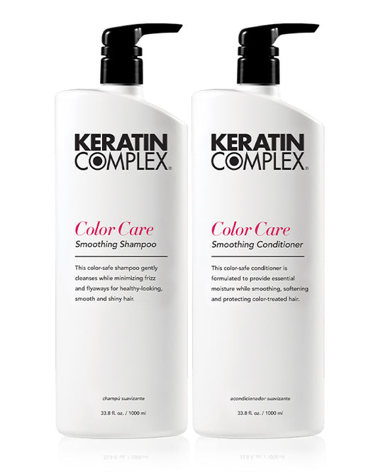 Color Care Smoothing Shampoo and Conditioner Liter Duo on white background