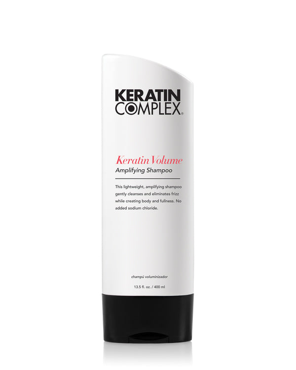 Keratin Volume Amplifying Shampoo bottle on white background