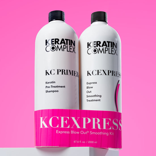 KCEXPRESS Express Blow Out Smoothing Kit  displayed against a pink background.