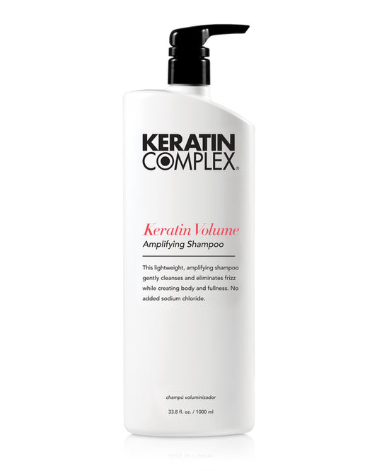 Keratin Volume Amplifying Shampoo liter bottle on white background
