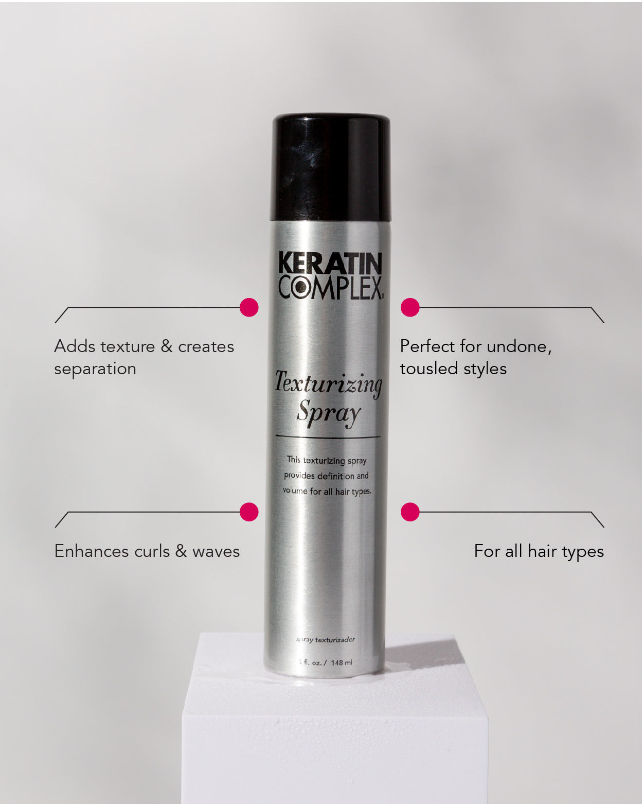 infographic || Adds texture & creates separation, enhances curls & waves, perfect for undone tousled styles, for all hair types 