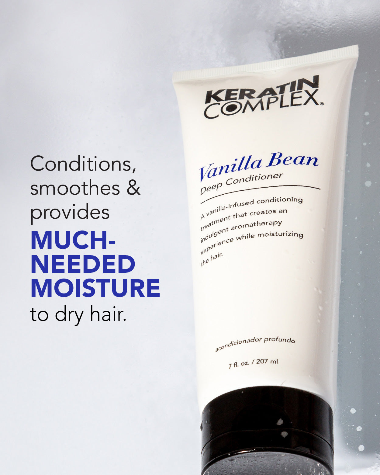 graphic || Conditions smoothes & provides much needed moisture to dry hair 