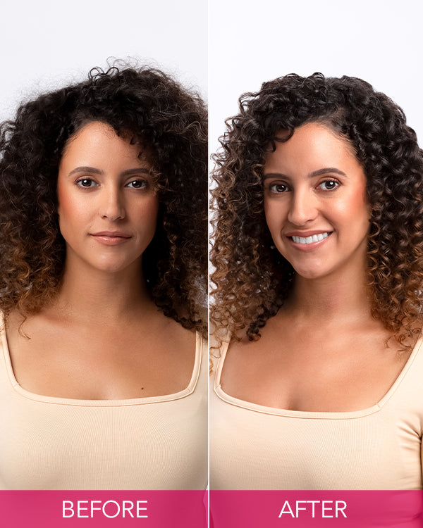 before and after of curly model 