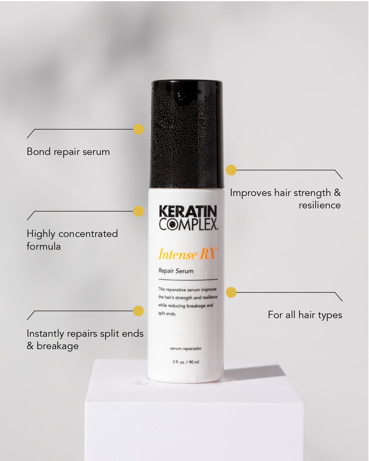 graphic || Bond repair serum, highly concentrated formula, instantly repairs split ends & breakage, improves hair strength & resilience, for all hair types