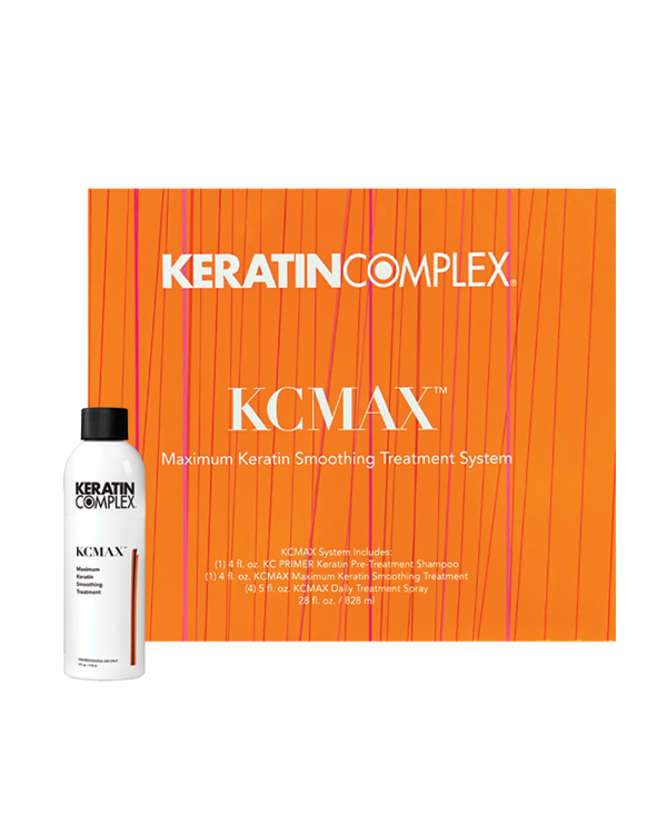 Orange KCMAX box with a bottle on white background 
