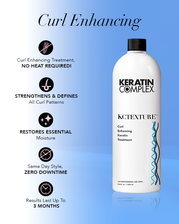 infographic || curl enhancing, curl enhancing treatment no heat required, strengthens & defines all curl patterns, restores essential moisture, same day style, zero downtime, results lasts up to 3 months 